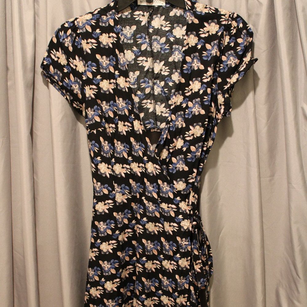 Bobbi Rocco Floral Mini Wrap Dress